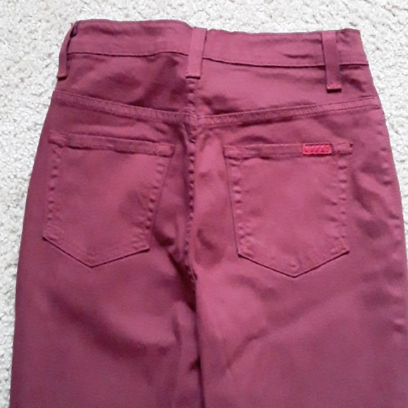 High Waist Burgundy Skinny Pants Size 1-13 - Picture 3 of 3